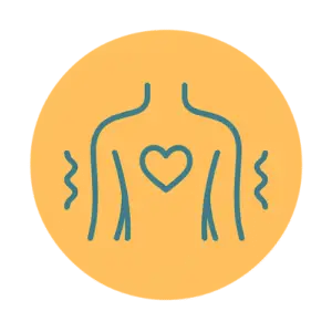 Outline of a body with heart